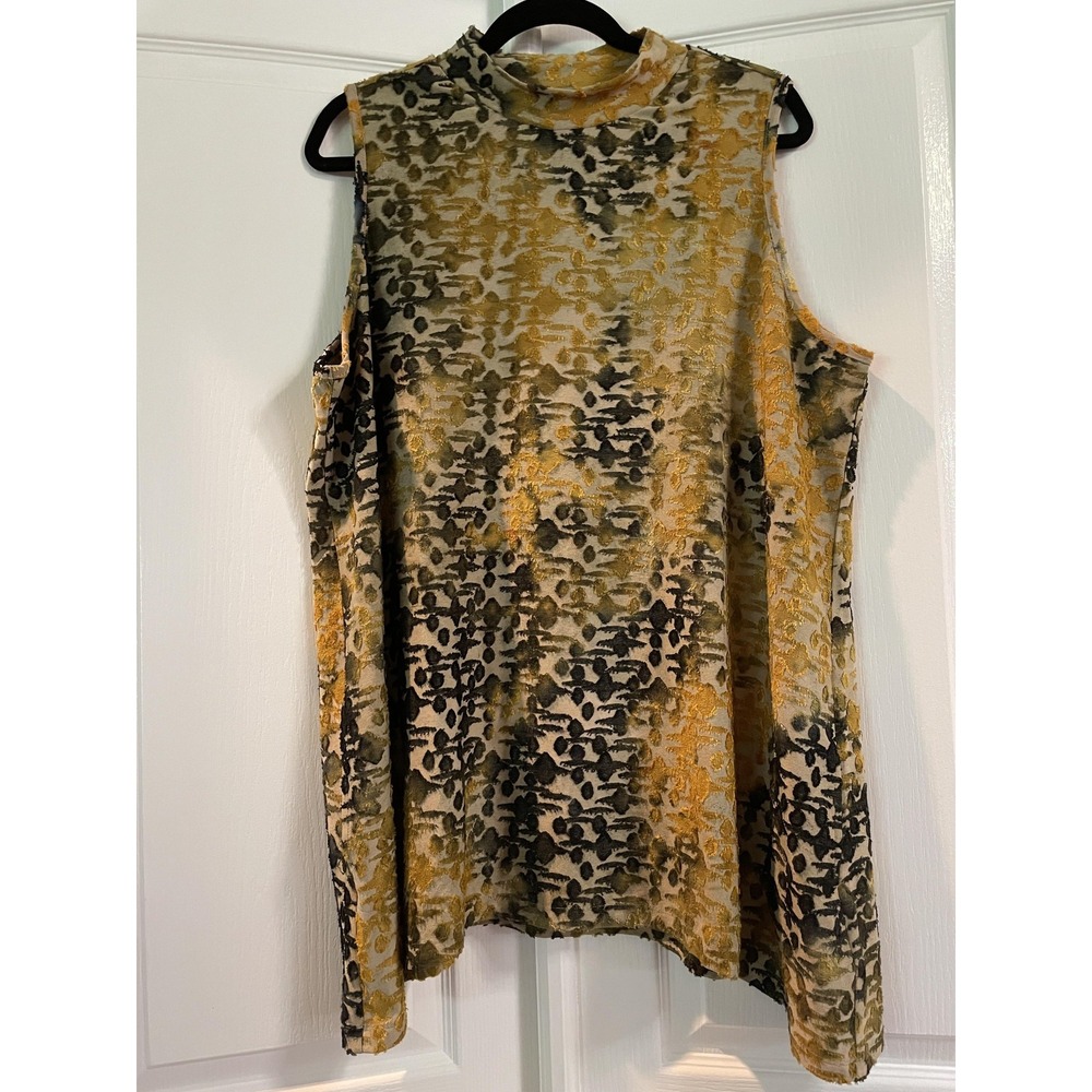 Loft Jacket Womens 1X Animal Print‎ Textured Button Open Cardigan Tank Top
